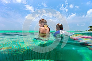 Kids having fun in swimming pool