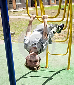 Kids having fun swinging