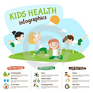 Kids Healthy Lifestyle Yoga Inforgrahic Poster