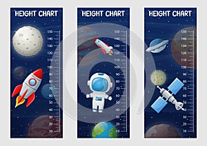 Kids height chart with solar system planets