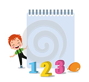 kids holding banners. Vector boy and girl with empty banner, illustration cartoon school kid and board for text