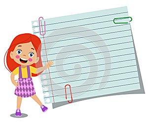 kids holding banners. Vector boy and girl with empty banner, illustration cartoon school kid and board for text