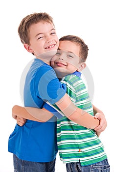 Kids hugging