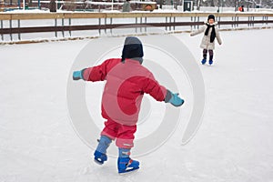 Kids ice skating