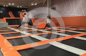 Kids in jump centre recreational facilty