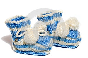 Kids knit baby's bootees