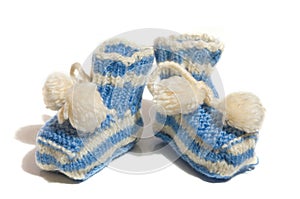 Kids knit baby's bootees