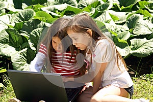 Kids with laptops photo