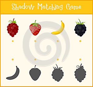 Kids learning game, shadow matching game, vector