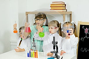 Kids making science experiments