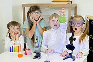 Kids making science experiments