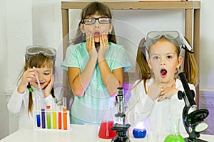 Kids making science experiments