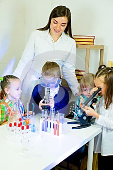 Kids making science experiments