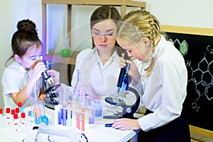 Kids making science experiments