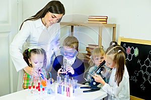 Kids making science experiments