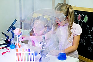 Kids making science experiments