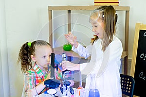 Kids making science experiments