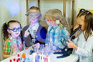 Kids making science experiments