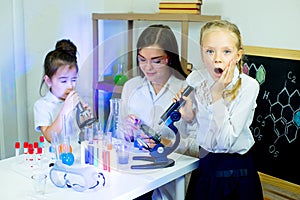 Kids making science experiments