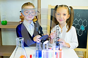 Kids making science experiments