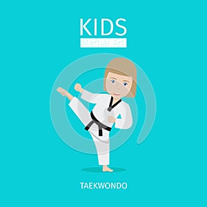Kids martial art, Taekwondo girl