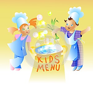 Kids Menu Card Design Child cartoon