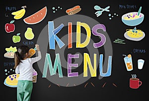 Kids Menu Cuisine Dishes Meal Concept
