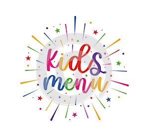 Kids menu. Logo for design.