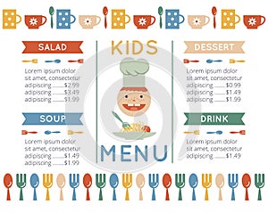 Kids menu template