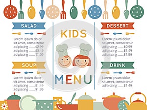 Kids menu template