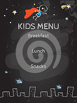 Kids menu vector template