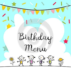 Kids menu vector template