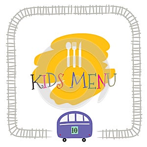 Kids menu vector template