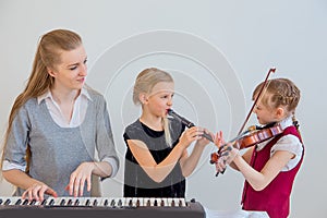 Kids in musical school