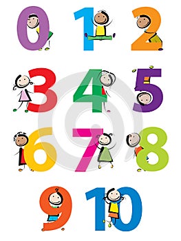 Kids with numbers photo
