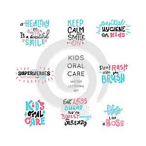Kids Oral Care Vector set