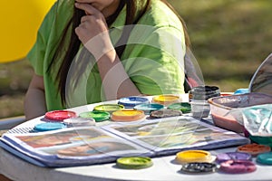 Kids outdoor painting on the street