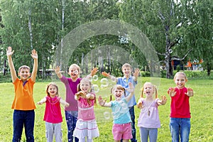 Kids outside in park