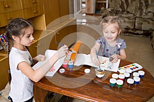 Kids painting at home