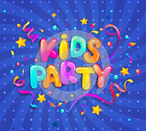 Kids party banner with serpentine.