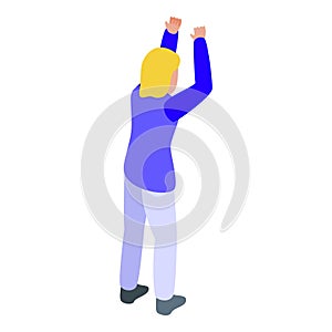 Kids party dance icon isometric vector. Happy child