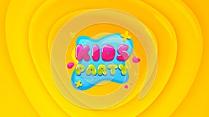 Kids party icon. Fun playing zone banner. Vector