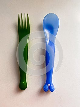 kids plastic cutlery spoon  knife cubiertos de plÃÂ¡stico para niÃÂ±os tenedor cuchillo photo