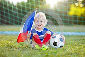 France football fan kids. Children play soccer