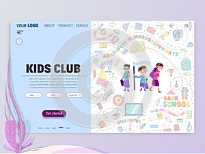 Kids play games Landing Page or Homepage