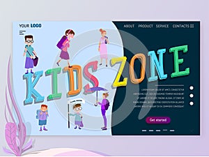 Kids play games Landing Page or Homepage