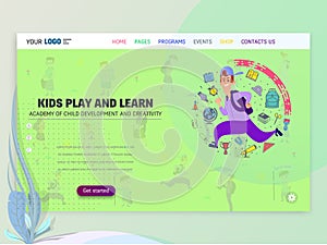 Kids play games Landing Page or Homepage