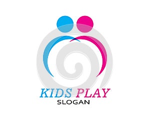 kids play logo vector template