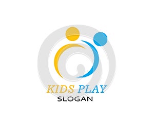 kids play logo vector template