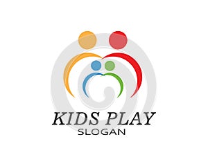 kids play logo vector template